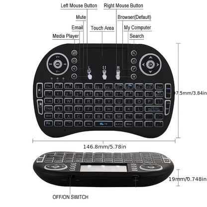 Mini Wireless Keyboard With Touchpad Mouse Combo