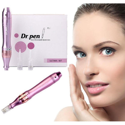 Derma Pen M7 microneedling tool showing front view with needle cartridge