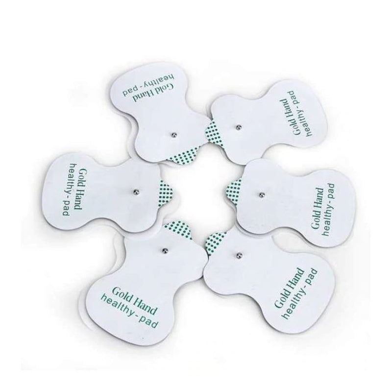 TENS machine pads 12 pack showing soft self-adhesive gel surface
