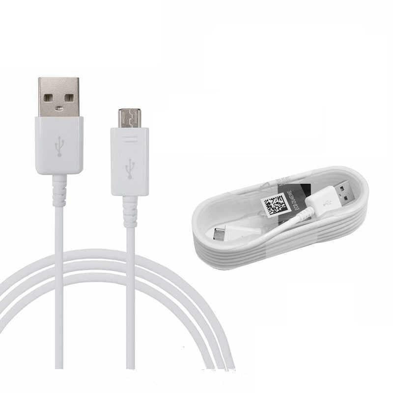 Replacement Samsung micro USB cable white close up of connector