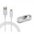 Replacement Samsung micro USB cable white close up of connector