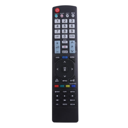 LG TV replacement remote showing front buttons in black