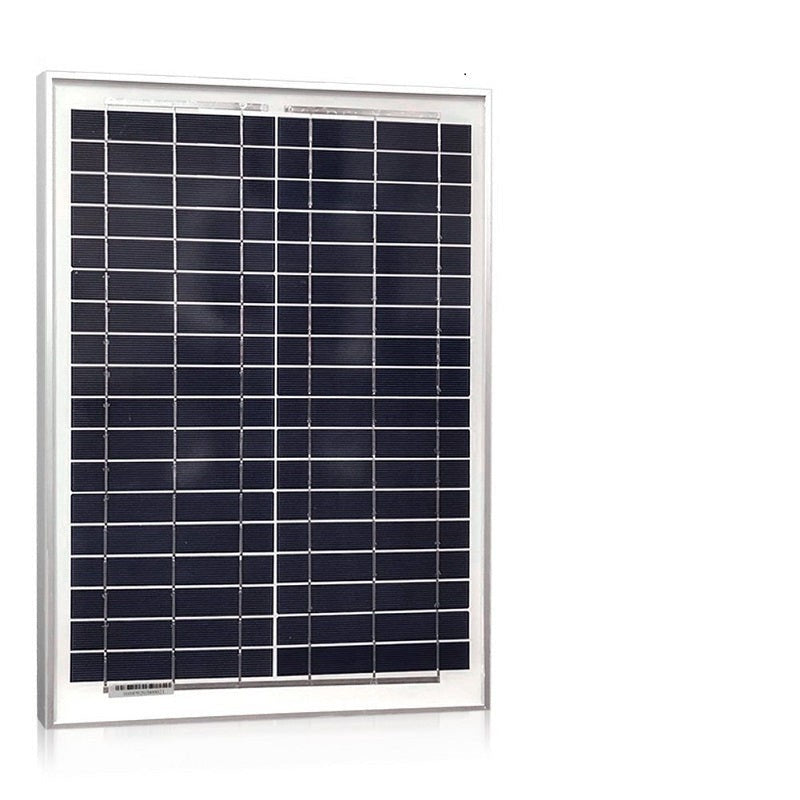 Solar panel 20W polycrystalline front view with aluminium frame