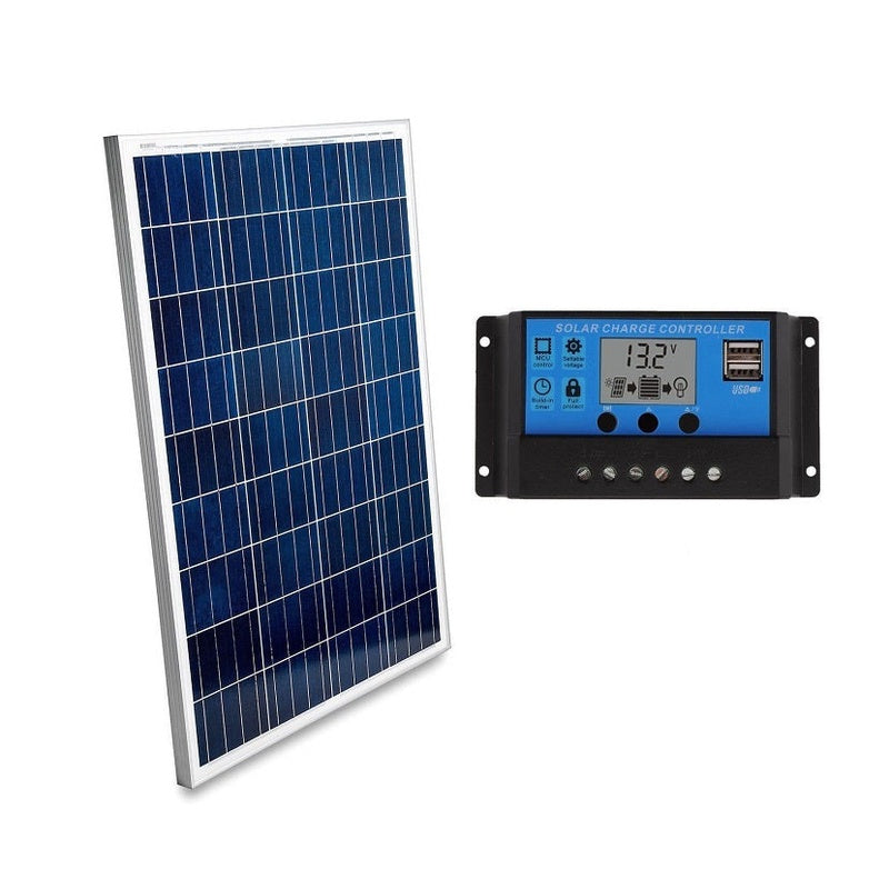 20W solar panel front view showing polycrystalline cells