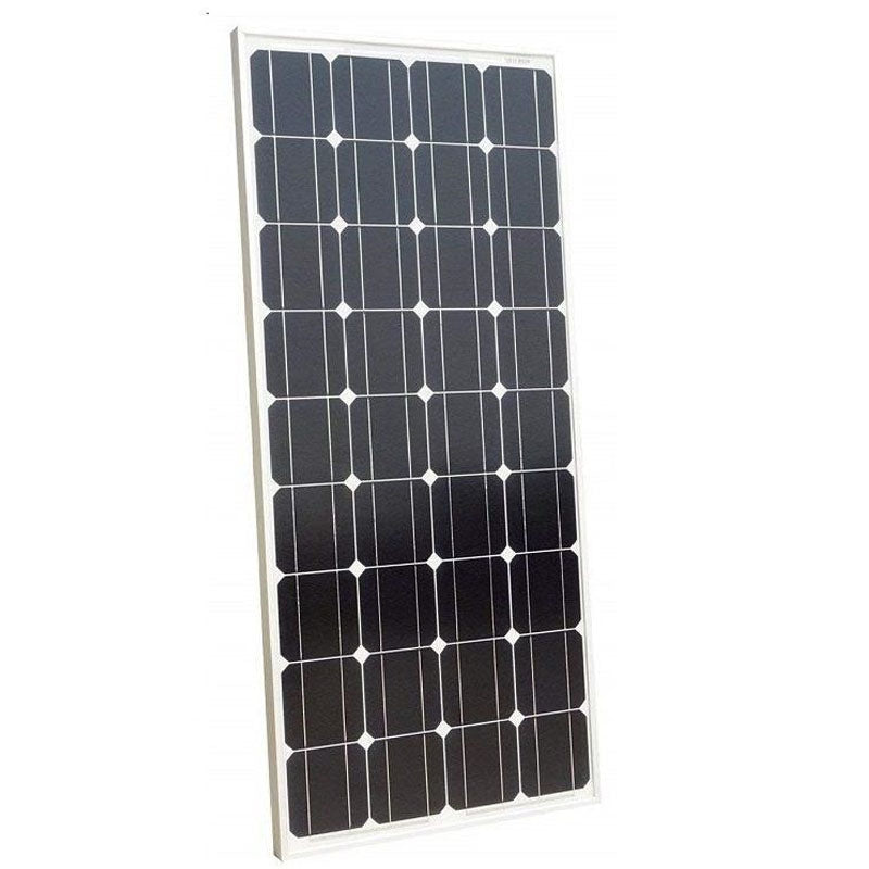 100W solar panel front view showing mono crystalline cells