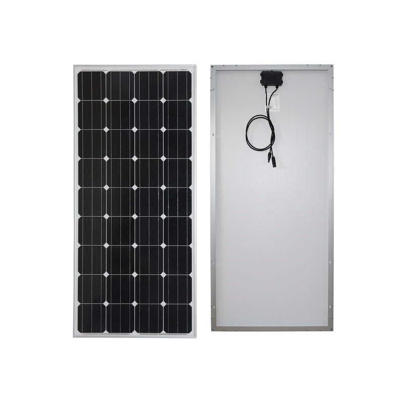 150W solar panel front view showing mono-crystalline cells