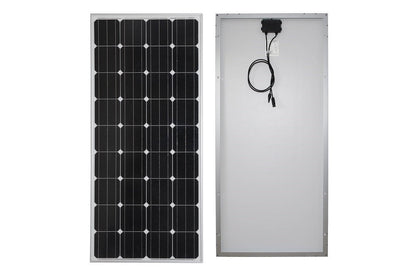 Side angle of 150W solar panel with aluminium frame