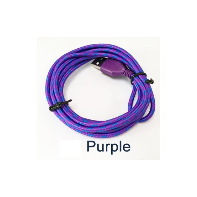 iPhone charging cable in black showing full 3 metre length