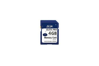 Close-up of Elite Pro SD Card 4GB metal contacts