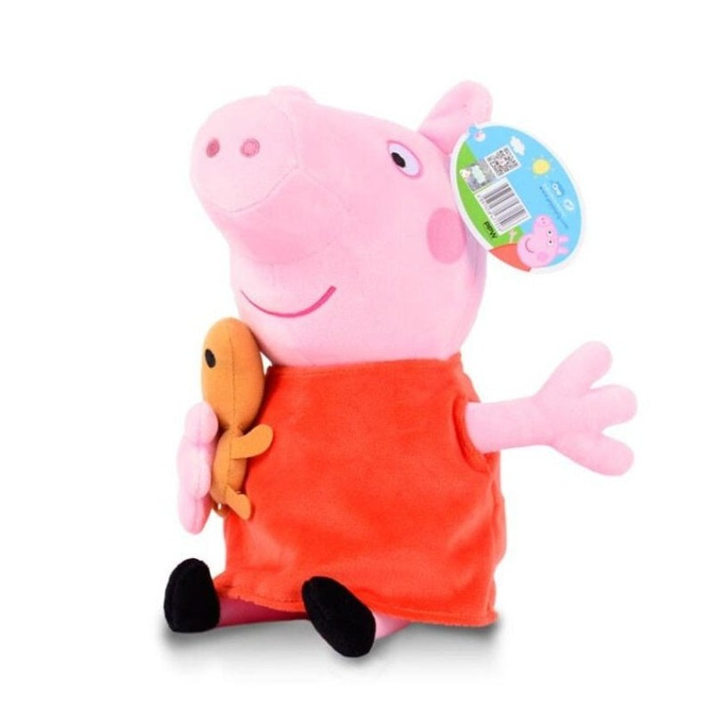Peppa Pig mummy doll soft toy front view in pink plush