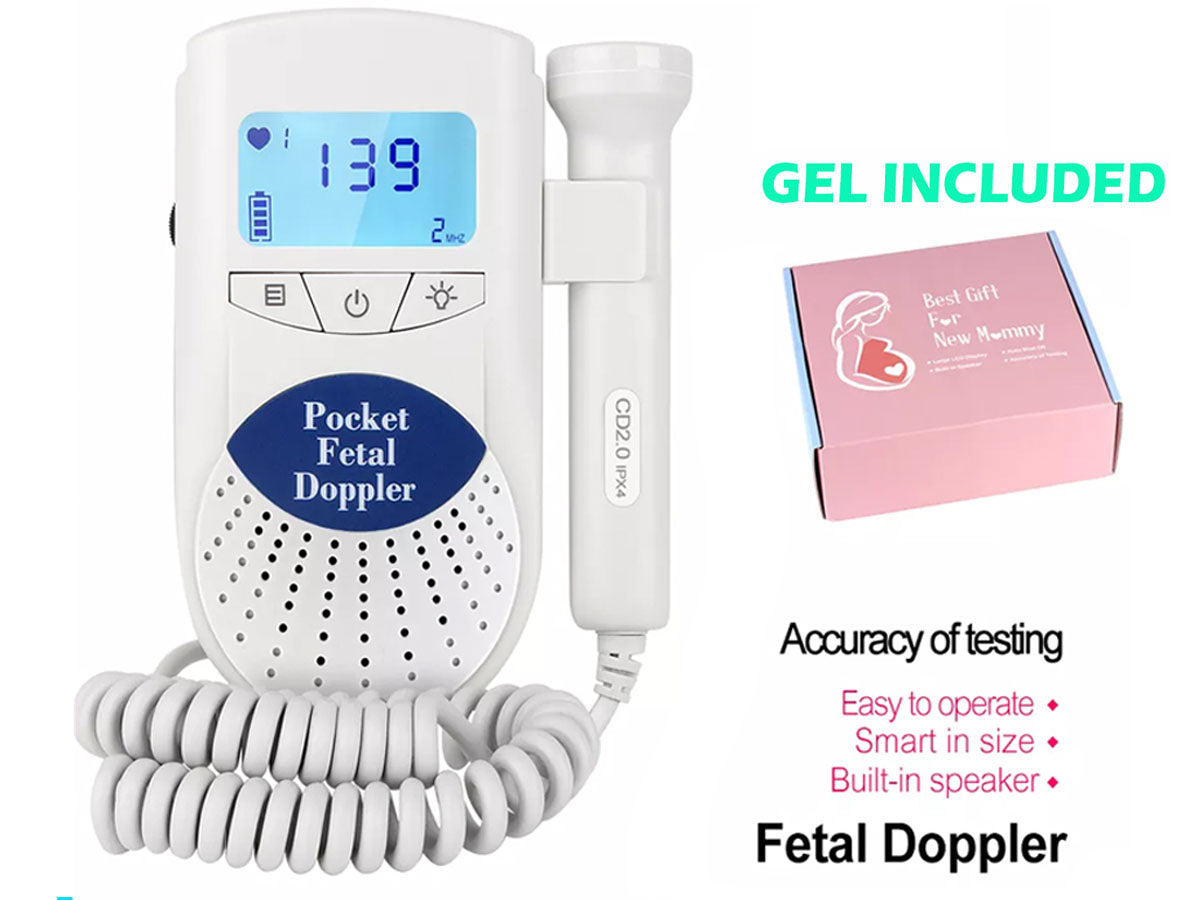 Backlight display feature on fetal Doppler portable heartbeat detector