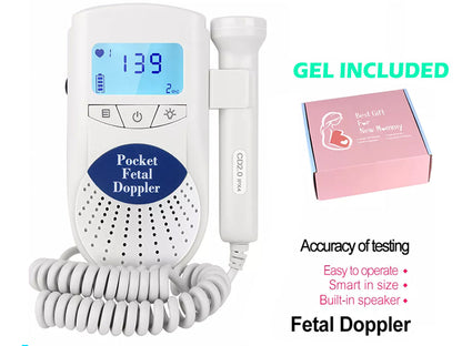 Backlight display feature on fetal Doppler portable heartbeat detector