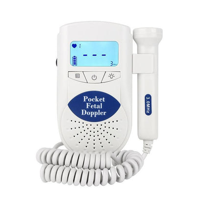 Fetal Doppler portable heartbeat detector front view with LCD display