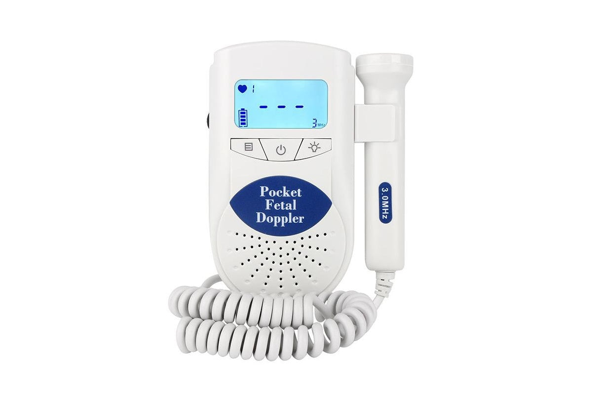 Side angle of fetal Doppler showing compact lightweight design