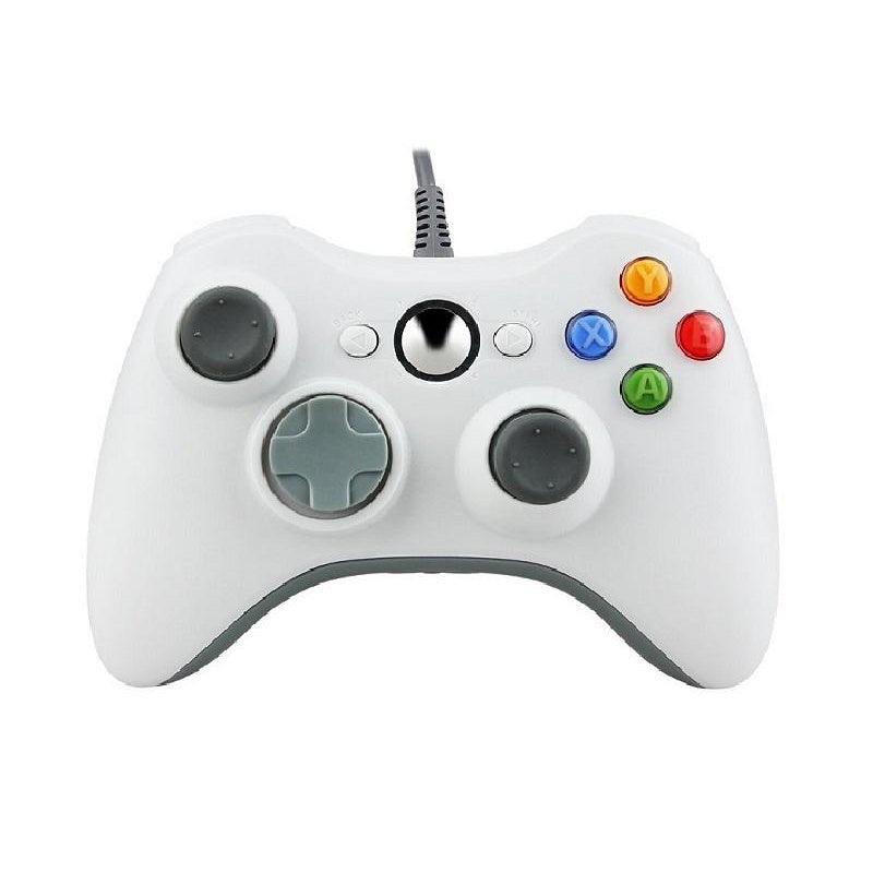 Wired Xbox 360 controller replacement in white front view