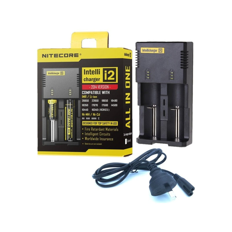 Rechargeable battery charger i2 front view with NZ plug