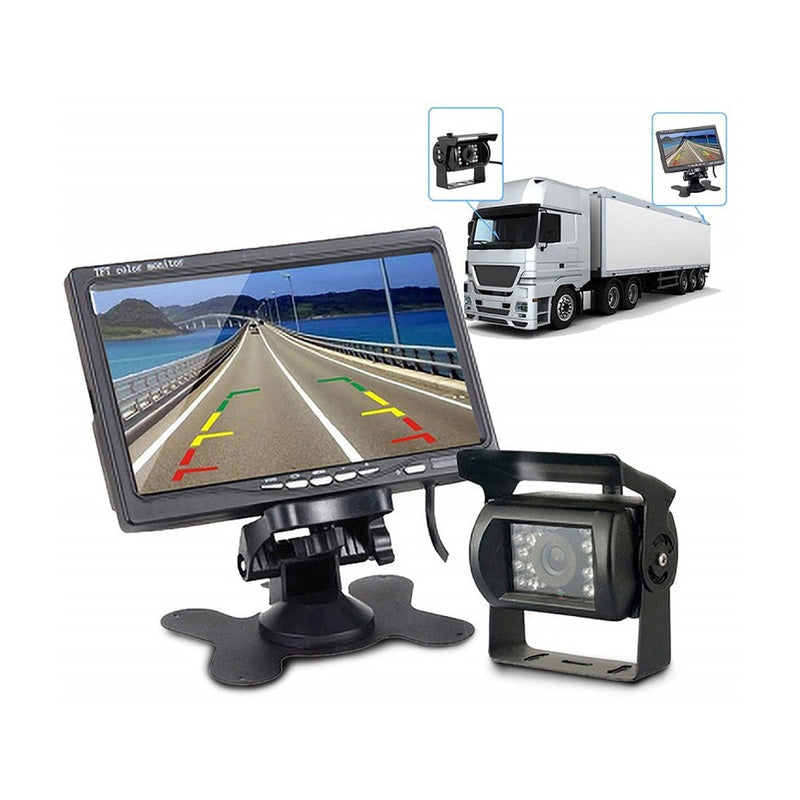 Car reverse camera rearview showing 7 inch colour screen display