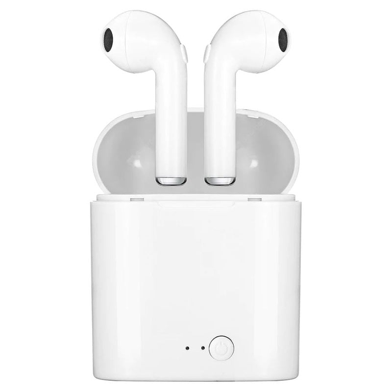 Wireless earphones Bluetooth earbuds white colour front view