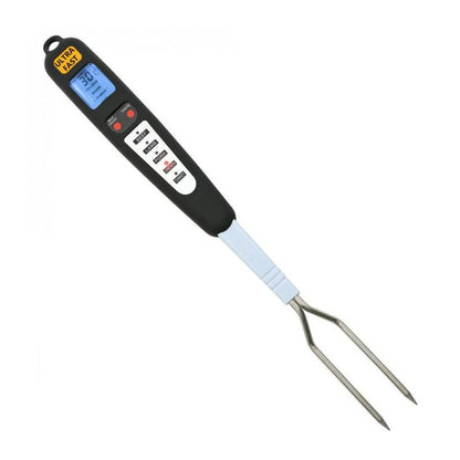 Digital meat thermometer fork with clear LCD display