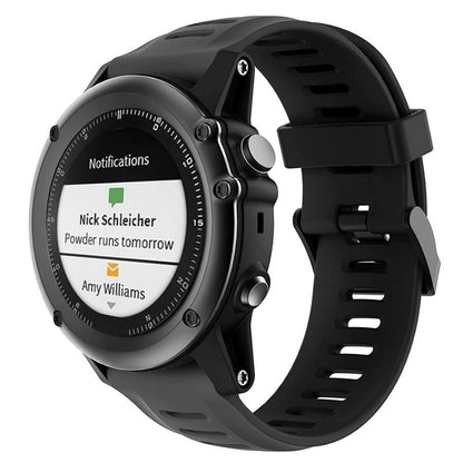 Garmin Fenix 5X strap band in black soft silicone material