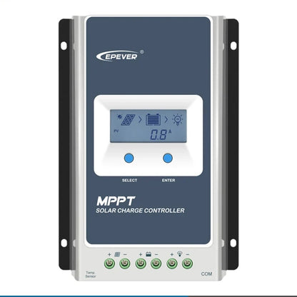 MPPT solar controller 30A front view showing control panel