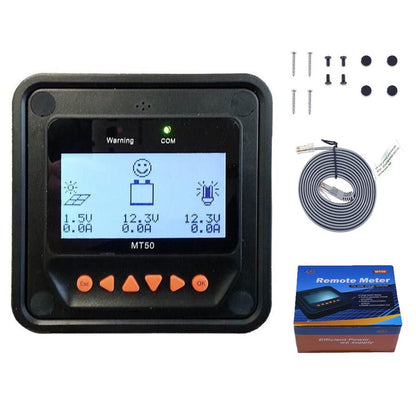 Solar Tracer MPPT Remote MT-50 front view showing LCD screen