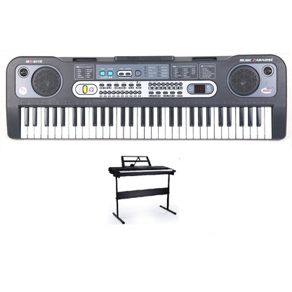 Keyboard piano 61 keys front view with LED display