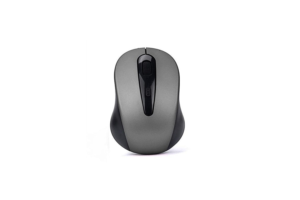 Side angle of wireless mouse portable highlighting ergonomic grip