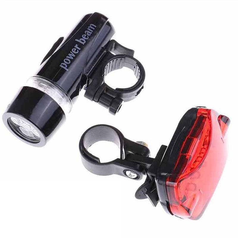 Front bike light showing bright white LED beam