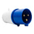 Caravan lead connector plug male 16A IP44 front view showing pins