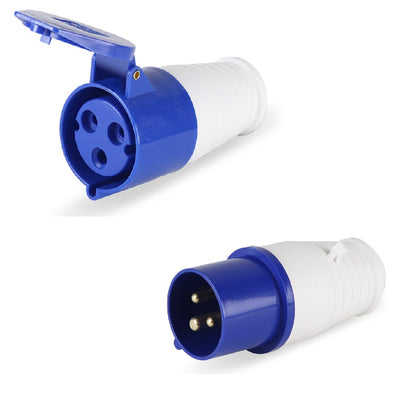 Caravan lead connector plug 16A IP44 Male + Female