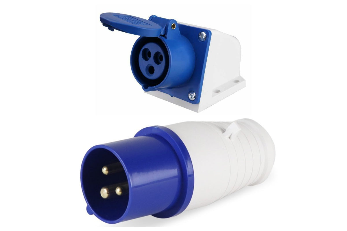 Caravan lead connector plug (Male) and Caravan Surface Sockets Female