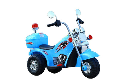Front view of kids ride on electric motorbike with LED lights