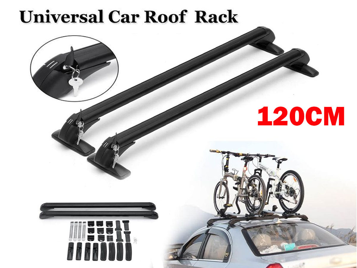 Universal roof rack cross bars with no-drill mounting system