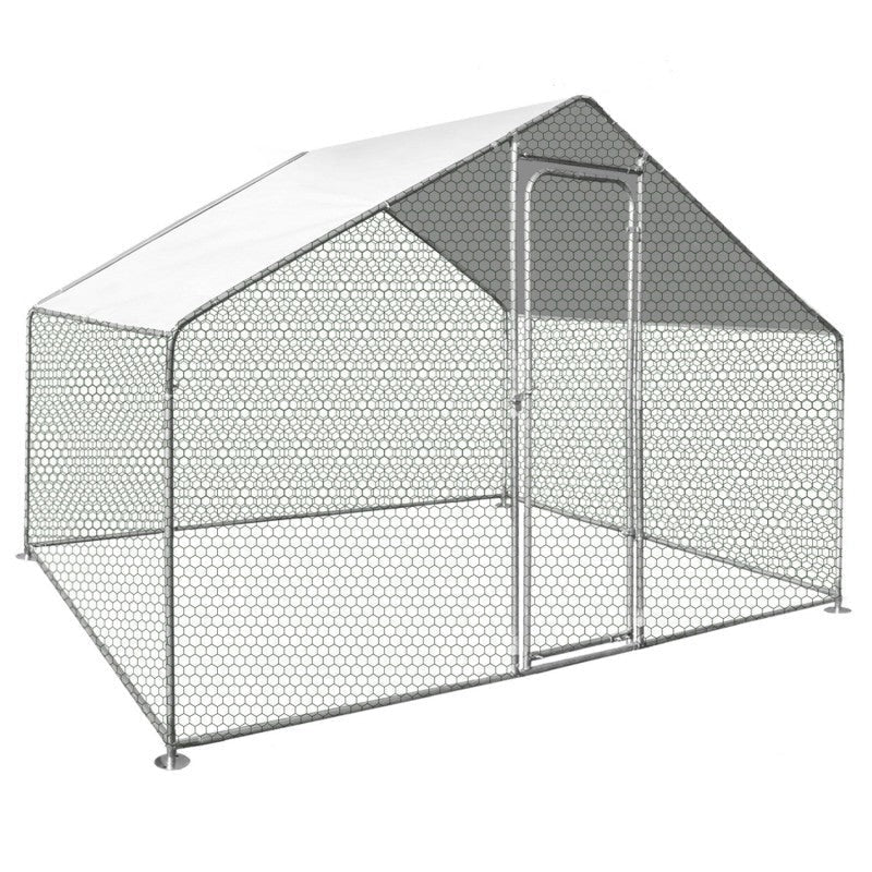 Outdoor chicken coop 3x2x2m showing full metal frame