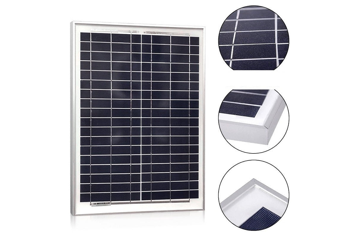 Side angle of 100W solar panel with aluminium frame