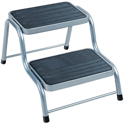 Double caravan ladder step showing silver metal frame