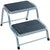 Double caravan ladder step showing silver metal frame