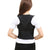 Posture corrector with waist support showing front view in black