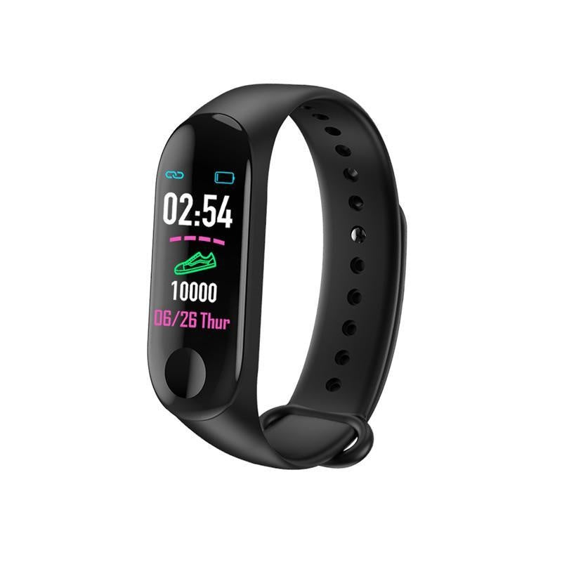 Smart Band M3 Plus black showing the OLED screen display