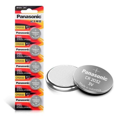 CR2032 battery pack of 5 showing compact lithium coin cells