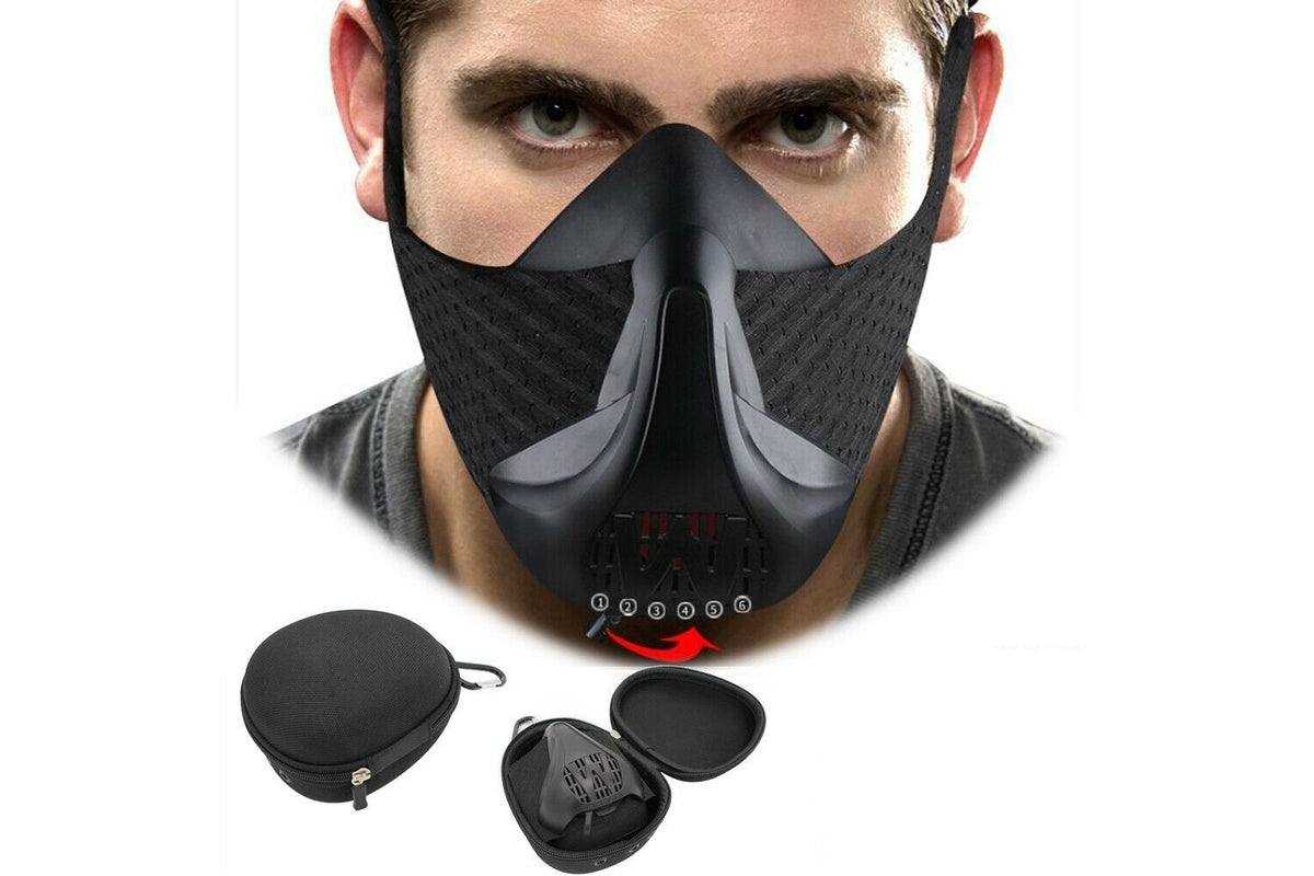 Close-up of training elevation mask 6-level resistance valve