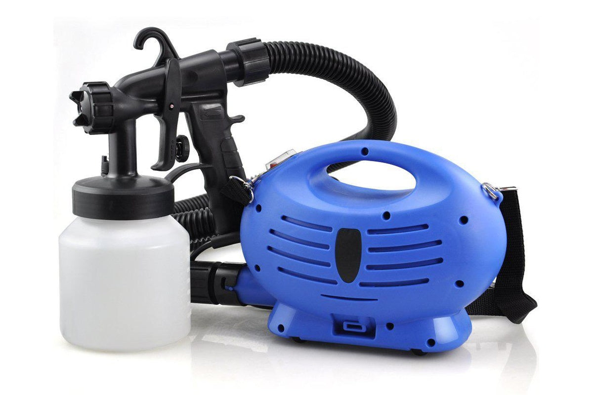 Close up of electric paint spray gun adjustable nozzle