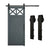 Barn door hardware 2m black carbon steel track close up