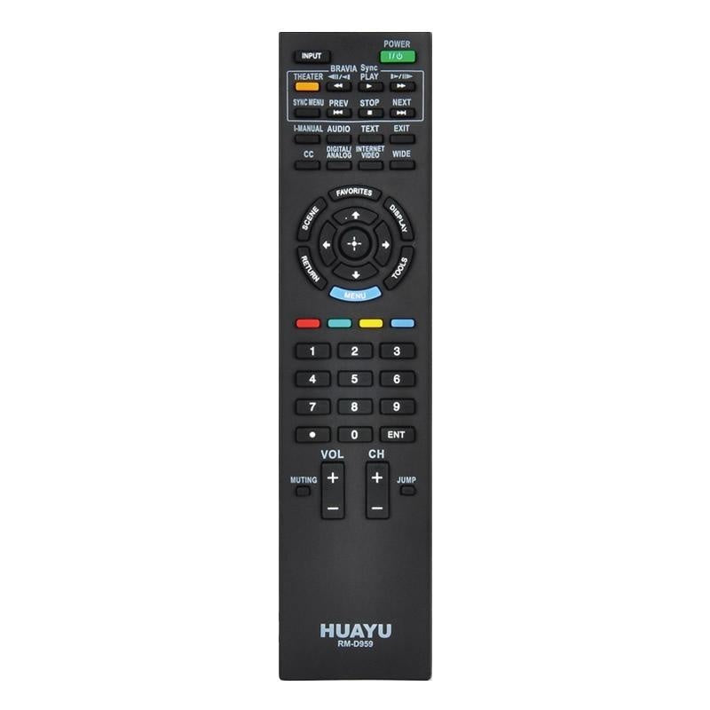Sony TV replacement remote control front view in black