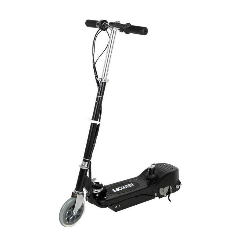 Kids electric scooter foldable frame side view in blue