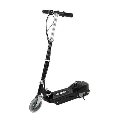 Kids electric scooter foldable frame side view in blue