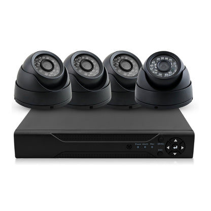 Security camera system 2MP 4 camera front view showing lens