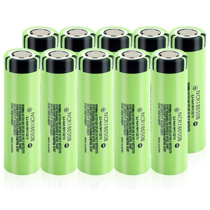 18650 rechargeable battery flat top showing size and shape