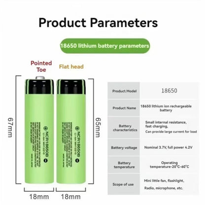 18650 Rechargeable Battery 2PCS